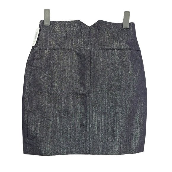 NWT TALULA ARITZIA Mini Skirt Shimmery Silver Indigo 8 - Picture 4 of 9